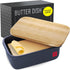 Butter Dish with Lid - Large and Small Tray, Countertop & Fridge Butter Keeper, Storage Box, Mantequillera