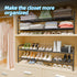 2 Closet, 44 Inch Tier Shoe Rack for Extra Long Shoe Storage Organizer for Shelves, Heavy Duty Metal, Easy Assembly