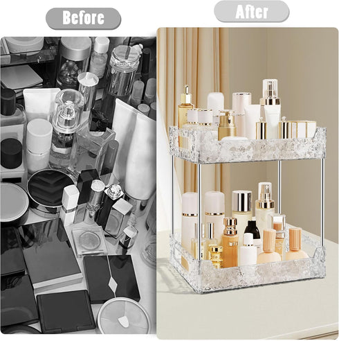 TENDER EPOCH 2-Tier Counter Countertop Bathroom Organizer Storage, Dresser Organizer Vanity Tray for Makeup, Perfume