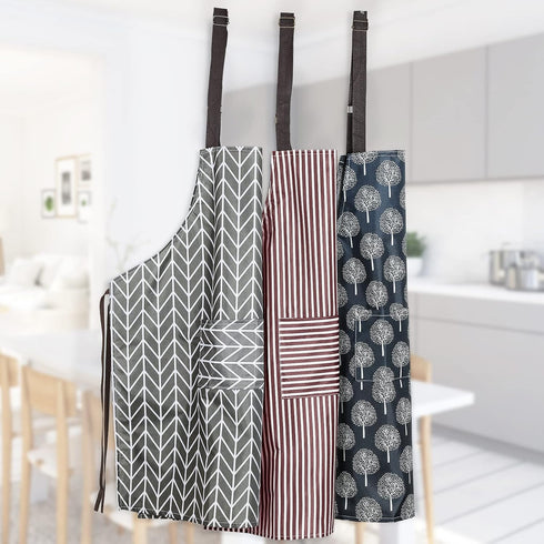 SATINIOR 3 Pieces Women Waterproof Apron with Pockets, Adjustable Cooking Aprons for Baking Household Cleaning
