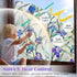 Coavas Window Privacy Film Stained Glass Window Clings 3D Violet Flower Decorative Static Cling Bathroom Frosted Decals Sun Heat Blocking Stickers for Home Door Room Covering 17 x 118.1 Inch