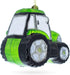 Rustic Green Tractor Blown Glass Christmas Ornament