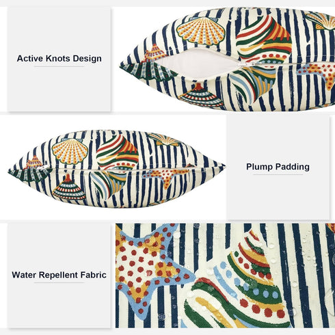 16x16 Inch, Set 2 Outdoor Throw Pillows Water Repellent Patio Pillows with Inners of for Patio Furniture Home Graden