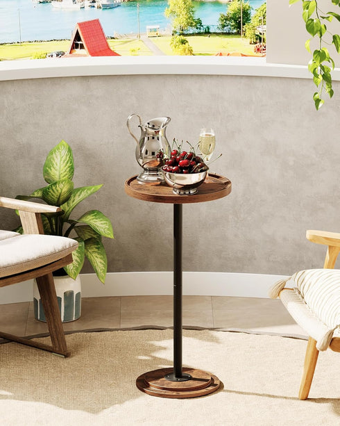 TBZ30BF CHOEZON Drink Table, Small Round Side Table for Small Spaces, Thickened Base End Table, for Living Room