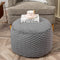 Fur Ottoman Stool Unstuffed Footstool Cover Pouf Foot Rest 20x20x12 Inches Round