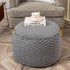 Fur Ottoman Stool Unstuffed Footstool Cover Pouf Foot Rest 20x20x12 Inches Round
