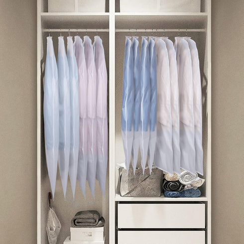 Zilink Clear Garment Bag - 54-inch Dress Bags with Full Length Zipper for Clothes Closet Storage, Set of 6