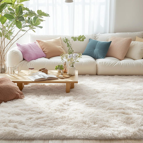 4x5.9 OLANLY Area Rugs for Living Room Bedroom, Machine Washable ft Soft Fluffy Shaggy Bedside Rug, Indoor Floor Carpet