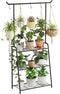 kiplant Plant Stand Outdoor, Hanging Planters for Indoor Plants, Tall/Metal/Tiered/Hanger Plant Shelf