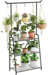 kiplant Plant Stand Outdoor, Hanging Planters for Indoor Plants, Tall/Metal/Tiered/Hanger Plant Shelf