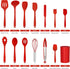LIANYU 14 Pcs Cooking Utensils Set with Holder, Heat Resistant Silicone Kitchen Cookware Utensils Set, Kitchen Cooking Tools Includes Spatula Spoon Turner Whisk Tong, Dishwasher safe, Red by LIANYU