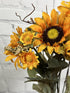 Admired By Nature Artificial Sunflower Bouquet Bush, 11 Stems Gold Sunflowers for Weddings, Home Decor, Events