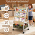 EARLY MINDS 3-Tier Kids Bookshelf with Storage, Wheels & Handle, Montessori Sling Book Organizer for Toddlers