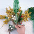 LEBERY 14Pcs 7.8 Inch Gold Christmas Glitter Berries Stems Christmas Tree Picks Artificial Christmas Picks Stems Faux
