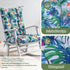 QemoraHome Set Tropical Rainforest Style Rocking Chair Cushion Waterproof Tufted with Ties Non-Slip High Back Chair