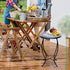 14 MUMTOP Side Patio Tables-Mosaic Outdoor Side Table - Flower Glass Accent Round EndTable, Plant Stand Indoor Small