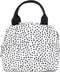 Steel Mill & Co Insulated Lunch Tote Bag for Women, Large Capacity Cooler Lunch Box (Black Dots)