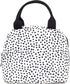 Steel Mill & Co Insulated Lunch Tote Bag for Women, Large Capacity Cooler Lunch Box (Black Dots)