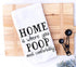 Handmade Funny Bathroom Towel, 100% Cotton Funny Flour Sack Hand Towel for Bath, 28x28 Inch Gift (Home is Where...)