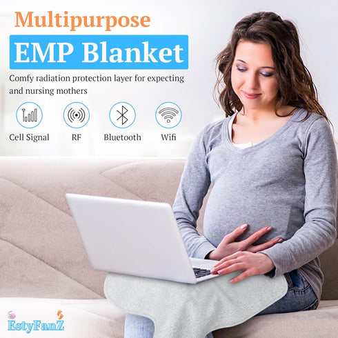 EstyFanZ (1 Gray Faraday Blanket - Piece) EMF Blocker for Home, Comfy Radiation Protection While Using Your Laptop