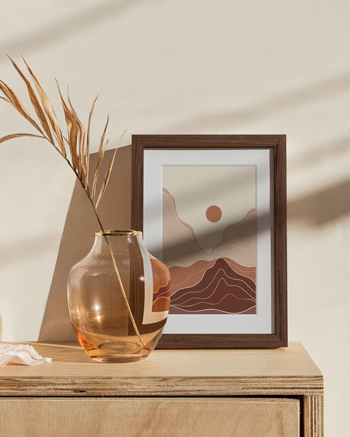 6x8 4x6 8x6 (6x8 HAUS AND HUES Picture Frame with Real Glass and Walnut Oak Matted to - Oak Picture Frame - Includes