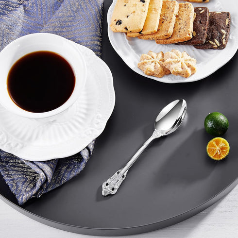 KEAWELL Luxurious 5.1-Inch Espresso Spoons Set - 6 Pieces, Mini Coffee Spoon, 18/10 Stainless Steel, Gorgeous Mirror