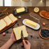 Airtight Butter Dish with Clear Lid, Plastic Keeper Tray for Countertop, Dishwasher Safe for West/East Coast Butter