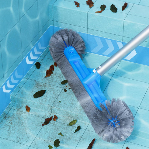 20'' TidyMister Pool Brush for Cleaning Pool Walls, Light Duty Pool Brush Head Detachable Side Brush Nylon Bristles