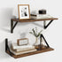 Axeman Floating Shelves for Wall, 8 Inch Deep Brown Wall Shelves Set