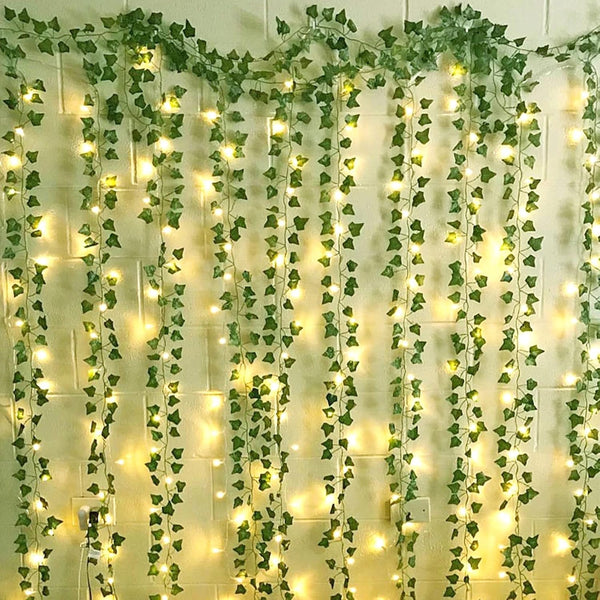 12 Packs Artificial Ivy, 84FT Garland Hanging Plants Fake Vines with 200