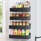 Magnetic Spice Rack for Refrigerator, Kitchen Organizer and Storage Shelf, Black (4 Pack)