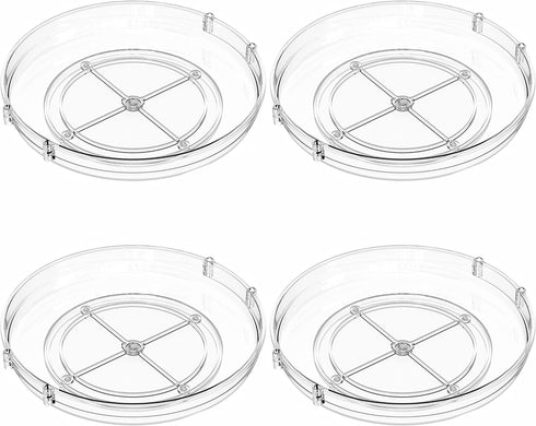 4 Pack Cabinet,9.5 Inch Countertop Rotating Small Lazy Susan Turntable Organizer for Clear Acrylic Spice Rack,Turn