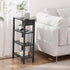 TB01BK080 TUTOTAK Narrow Side Table with Charging Station,Small End Table with USB Ports and Outlets, Skinny Sofa