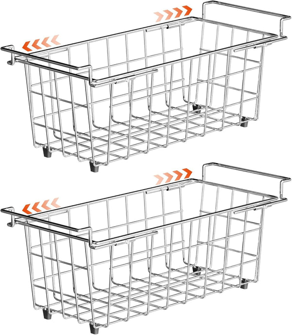 SANNO Chest Freezer Baskets, Stainless Steel Storage Organizer Bins with Sturdy Handles