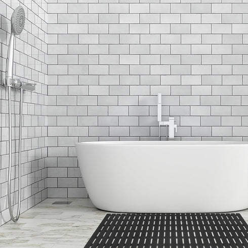37.4 x15.7 Inch BEMISO Shower Mat Non Slip Bathtub Mat with Suction Cups and Drain Holes Bath Mat for Tub & Shower.Easy