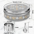 7 7 7 (8 Inch) KSJONE Designer Spice Box, Spice Jars, Holds Spices, Steel Spice Container with Spoons, Storage