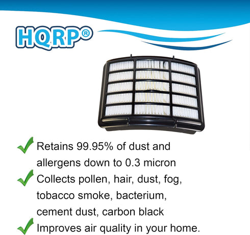HQRP 2-pack Filter Kit for Shark Navigator NV360 NV361, Lift-Away Deluxe Upright Vacuum Cleaner (HEPA+ Foam & Felt)