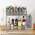 LEMIKKLE Spice Rack Organizer for Kitchen Counter, Metal Storage for Spices and Seasonings with Side Basket (Grey)