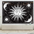 Black and White Wall Tapestry - Aesthetic Moon Tapestry for Bedroom, Living Room, Dorm Decor (59.1x59.1 Inches)