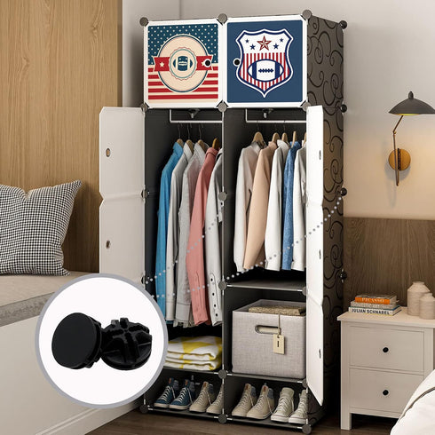 16 Pcs Black Plastic Connector, Wire Grid Cube Connector for Modular Closet Storage Organizer and DIY Units