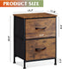 2 Closet, WLIVE Night Stand, Small Dresser with Drawers & Wooden Top, Nightstand with Fabric Bins, Bedside Table End