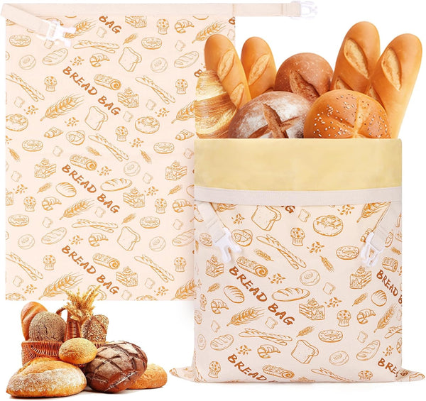 Homelove 2 Pack Beeswax Bread Bags for Sourdough Homemade Bread - Reusable