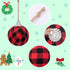 Deloky 16Pcs Buffalo Plaid Fabric Ball - 2.16 Inch Small Christmas Fabric Wrapped Balls for Tree Decoration