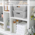 Simplify 2Pk Large Slide Stack It Tote Basket, Open Bins for Storage & Organization, Bathroom, Crafts, Office (Grey)