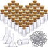 Yungyan 50 Pieces Small Mini Glass Bottles with Cork Stoppers Set, Tiny Cork Bottles with Eye Screws & Funnel for DIY