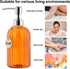 16 OZ Soap Dispenser, Clear Tempered Glass with 304 Stainless Steel Pump for Bathroom, Kitchen, Lotion (Orange)