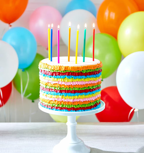 American Greetings Long Thin Birthday Candles, Multicolored (24-Count)