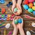 50 Max Fun Pcs White Blank Easter Eggs Ornaments Bulk Decoration for Craft Hanging Plastic Artificial Eggs with Rope