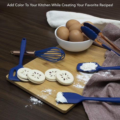 Set, Set, COOK WITH COLOR Silicone Cooking Utensils, Kitchen Utensil Easy to Clean Silicone Kitchen Utensils, Cooking
