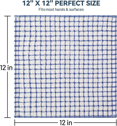 12 Packs 12x12 Inches 100% Sets Egles Kitchen Dishcloths Cotton Kitchen Dish Cloths for Washing Dishes Scrubbing Wash
